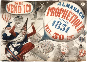 Plakat som reklamerer for Almanach Prophetique, 1851