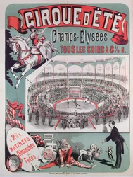 Plakat som reklamerer for Cirque dEte, ca. 1880