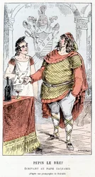 Pépin the Brief Writing til pave Zacharie - i "" Histoire de France Tintamarresque"" av Touchatout