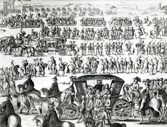 Prosesjon av inntoget av den unge kongen Ludvig XIV som barn i byen Paris den 18. august 1649, detalj