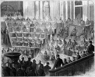 Reception of Henri Lacordaire (1802-1861), French priest and Dominican, at the Academy Francaise, January 24