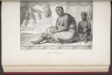 Reine Cahoumanou, Inhabitants of the Sandwich Islands, fra Picturesque Travel Around the World, med portretter av villmenn fra Amerika, Asia, Afrika og øyene i det store hav; landskap, havutsikt og flere naturhistoriske gjenstander;