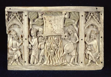 Relieff som viser scener fra livet til den hellige Katarina av Alexandria, ca. 1370-80