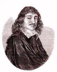 Rene Descartes , fransk fysiker, matematiker, filosof. 1865 (gravering)