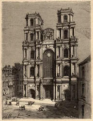 Rennes - La Cathedrale Saint Pierre - - gravering i "" PATRIE" - PECTUREQUIREQUE BESKRIVELSE AV FRANKRIKE I 6 BIND AV LUCIEN HUARD - slutten av 1800-tallet