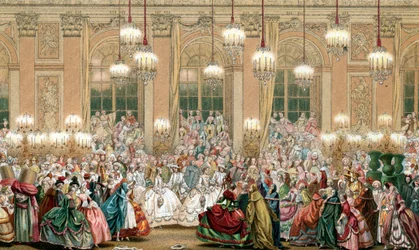 Representasjon av en maskerade ved hoffet til kong Ludvig XV
