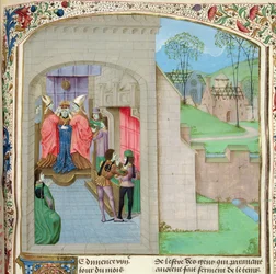 Roy 15 E IV f.236, Kroningen av Vilhelm I, fra Anciennes Chroniques d