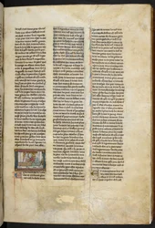 Royal MS 14 E. III, f.58r, illustrasjon fra #39;Estoire del Saint Graal, La Queste del Saint Graal, Morte Artu#39;, c.1315-25 (vellum)