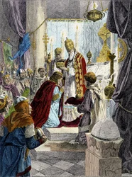 Karl den stores (742 - 814) vigsling (kroning) i 800 ved pave Leo III