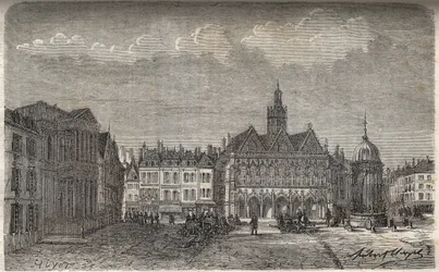 Saint Quentin (Saint-Quentin) avdeling i Aisne - gravering i "Histoire de France" av Victor Duruy (1811-1894) - 1882