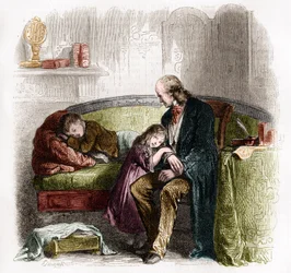 Samuel Hahnemann (1755 - 1843) oppdager homeopati. Gravering etter Pauquets tegning.