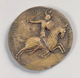 Segl av Jean IV the Valliant (1341-99) hertug av Bretagne (voks)