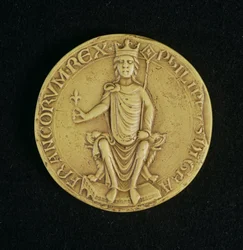 Segl fra Philippe II Auguste (1165-1223) 1198 (voks)
