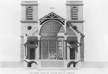 Andre tverrsnitt av kirken Saint-Philippe-du-Roule, Paris