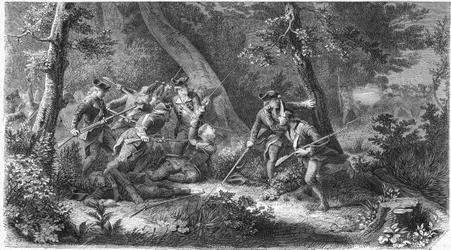 Syvårskrig (1756-1763): døden til Louis d'Assas du Mercour, kjent som ridderen av Assas (1733-1760), fransk kaptein, 16. oktober