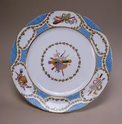 Sevres dessertserveringstallerken, fra Melbourne Service, 1770 (myk-pasta porselen)