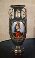 Sevres vase som viser Louis Bonaparte (1778-1846) (porselen)