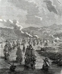 Beleiringen av Toulon fant sted mellom 29. juli og 21. august 1707 under den spanske arvefølgekrigen da en alliert land- og sjøstyrke beleiret den franske marinebasen i Toulon (gravering)