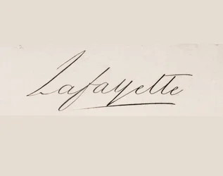 Signatur av Marie-Joseph-Paul-Yves-Roch-Gilbert du Motier, Marquis de Lafayette