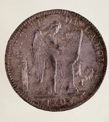 Sølv fransk ecu (scude), fransk republikk (1793-1804)