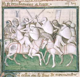 Sloane 2433 C, fol.69v Slaget ved Crecy, ca. 1410 (vellum)