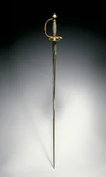 Small sword, Paris, c.1730 (gilded & blued steel with silver wire)