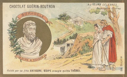Sofokles (495 f.Kr. J-C-406 f.Kr.), gresk tragedier, forfatter av "Oedipus a Colone", stykke spilt posthumt i 401 f.Kr.