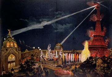 Suvenir fra illuminasjonene i Paris til minne om 100-årsjubileet for Den franske revolusjon under verdensutstillingen i 1889