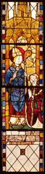 St. Nicholas med en giver, fra kapellet Saint Nicolas, Norman School, 1370