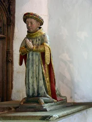 Statue av Jean V, hertugen av Bretagne (polykromt tre)
