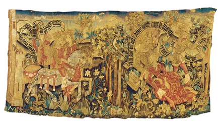 Strasbourg mytologisk billedvev fragment, ca. 1470-80