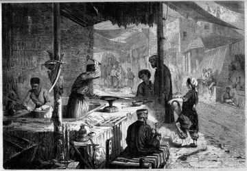 Street Metier: a damasquineur gunsmith in the streets of Trebizonde, Turkey