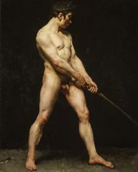 Studie av en naken mann, ca. 1810-20