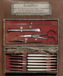 Kirurgiske instrumenter brukt av doktor Antommarchi for disseksjon av keiser Napoleon I (1769-1821)
