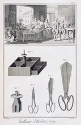 Skredder, fra Encyclopedie des Sciences et Metiers av Denis Diderot (1713-84) utgitt ca. 1770