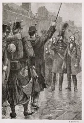 Arrestasjonen av Victor Schoelcher (1804-93) ved Saint-Antoine Barricade, 4. desember 1851