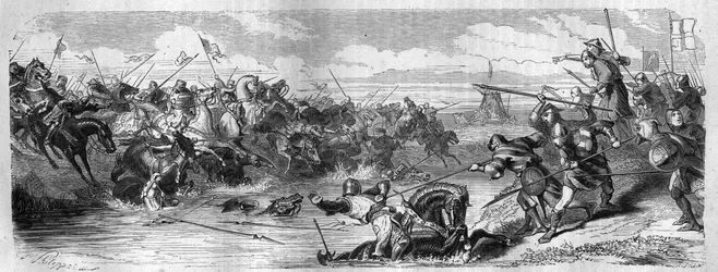 Slaget ved Kortrijk (Slaget ved Golden Spurs) mellom kongen av Frankrike og den flamske kommunale militsen 11. juli