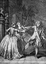 The Bourgeois Gentleman, illustrasjon fra en bok av verk av Moliere, 1896