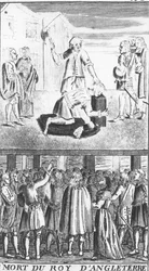 The Death of the King of England, fra Les Vrayes Centuries et Propheties de Maistre Michel Nostradamus, med forfatterens liv, utgitt av Antoine Besson i Lyon
