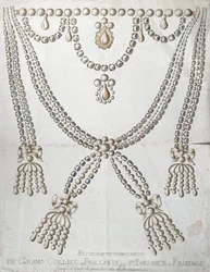 Diamantkjedet involvert i Collier de la Reines affære, ca. 1785