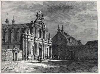 Feuillants-klosteret, møtestedet til Feuillants Club, en royalistisk politisk organisasjon under den franske revolusjonen. Gravering fra 1889. Privat samling.