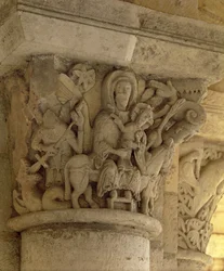The Flight into Egypt, relieff fra kirken i benediktinerklosteret, 1200-tallet