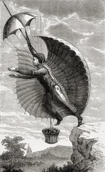 The Flying Man, gravert etter Nicolas Edme Restif de la Bretonne, fra 