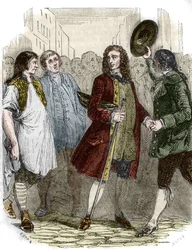 Den franske forfatteren og filosofen Francois-Marie Arouet dit Voltaire (1694-1778) returnerte til Frankrike etter hans eksil. Gravering av 1800-tallet.