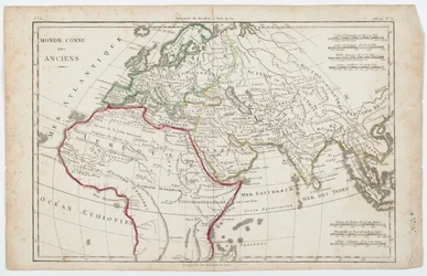 The Known World of the Ancients (håndfarget gravering)