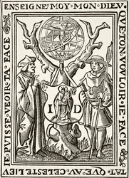 The Marque of Jehan St Denis, Parisien Bookseller, fra Science and Literature in The Middle Ages av Paul Lacroix pub. London 1878