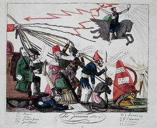Avisene fra mai 1815 (farget gravering)