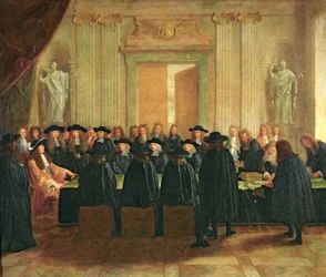 Seglet holdt av Ludvig XIV (1638-1715) for medlemmer av statsrådet og lagmannsretten i 1672, 1672
