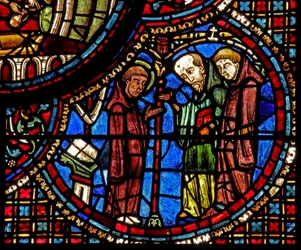 St Lubin-vinduet: meditasjonene hans blir avbrutt av to munker (w45)