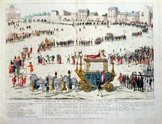The Translation of the Mortal Remains of Voltaire (1694-1778) til Pantheon Paris 10. juli 1791 (wc på papir)